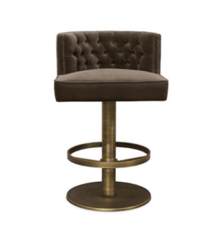 Dante Brown Velvet Antique Brass Counter Stool - Avant Garde Furniture - Designer Furniture Store & Luxury Home Decor