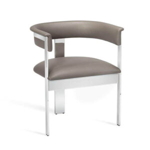 Werstler Grey Leather Chrome Dining Chair - Avant Garde Furniture - Designer Furniture Store & Luxury Home Decor