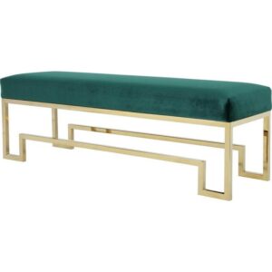 Darcy Emerald Velvet Gold Bench - Avant Garde Furniture - Designer Furniture Store & Luxury Home Decor