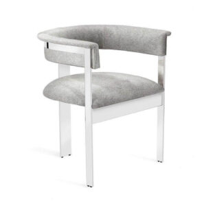 Werstler Grey Cowhide Chrome Dining Chair - Avant Garde Furniture - Designer Furniture Store & Luxury Home Decor