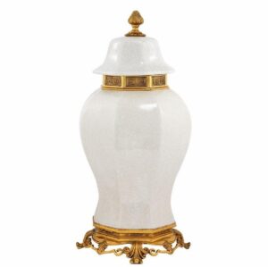 Debussy Cream Antique Gold Ceramic Vase 54cm - Avant Garde Furniture - Designer Furniture Store & Luxury Home Decor