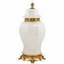 Debussy Cream Antique Gold Ceramic Vase 54cm - Avant Garde Furniture - Designer Furniture Store & Luxury Home Decor