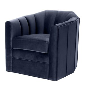 Delancey Savona Midnight Blue Swivel Chair - Avant Garde Furniture - Designer Furniture Store & Luxury Home Decor