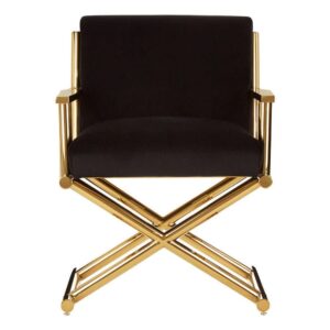 Director Black Velvet Brass Armchair - Avant Garde Furniture - Designer Furniture Store & Luxury Home Decor