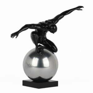 Domination Male Black Chrome Marble XL Sculpture - Avant Garde Furniture - Designer Furniture Store & Luxury Home Decor