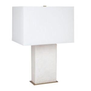 Dominique Alabaster Table Lamp - White Shade - Avant Garde Furniture - Designer Furniture Store & Luxury Home Decor