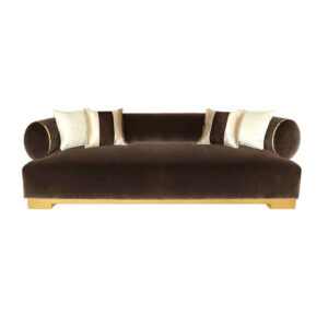 Donato Brown Velvet Brass Sofa - Avant Garde Furniture - Designer Furniture Store & Luxury Home Decor
