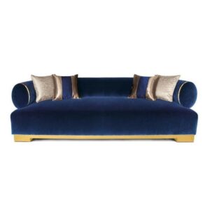 Donato Navy Velvet Brass Sofa - Avant Garde Furniture - Designer Furniture Store & Luxury Home Decor