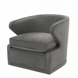 Dorsett Granite Grey Velvet Swivel Chair - Avant Garde Furniture - Designer Furniture Store & Luxury Home Decor