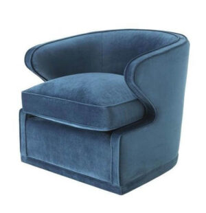 Dorsett Roche Blue Velvet Swivel Chair - Avant Garde Furniture - Designer Furniture Store & Luxury Home Decor