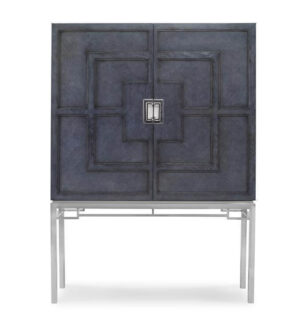 Dynasty Grey Ash Chrome Bar Cabinet - Avant Garde Furniture - Designer Furniture Store & Luxury Home Decor