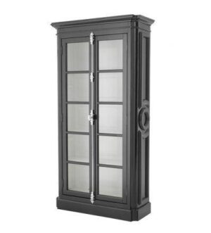 Elegancia Black Etagere Glass Door Cabinet - Avant Garde Furniture - Designer Furniture Store & Luxury Home Decor