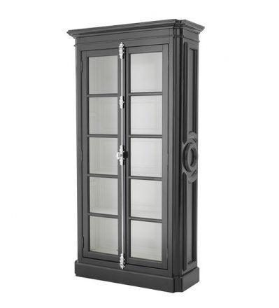Elegancia Black Etagere Glass Door Cabinet - Avant Garde Furniture - Designer Furniture Store & Luxury Home Decor