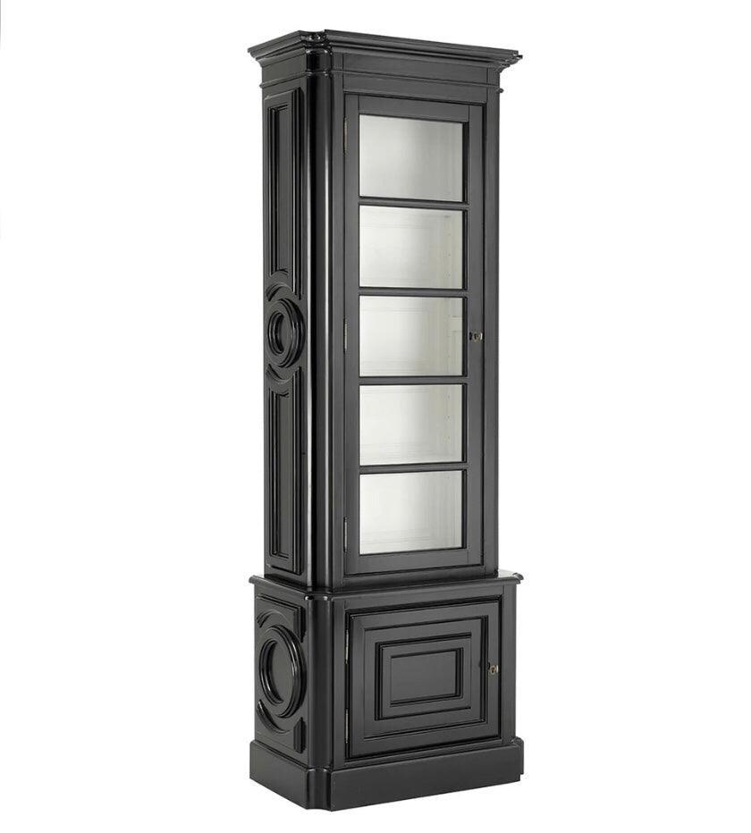 Elegancia Black Etagere Glass Right Side Cabinet - Avant Garde Furniture - Designer Furniture Store & Luxury Home Decor
