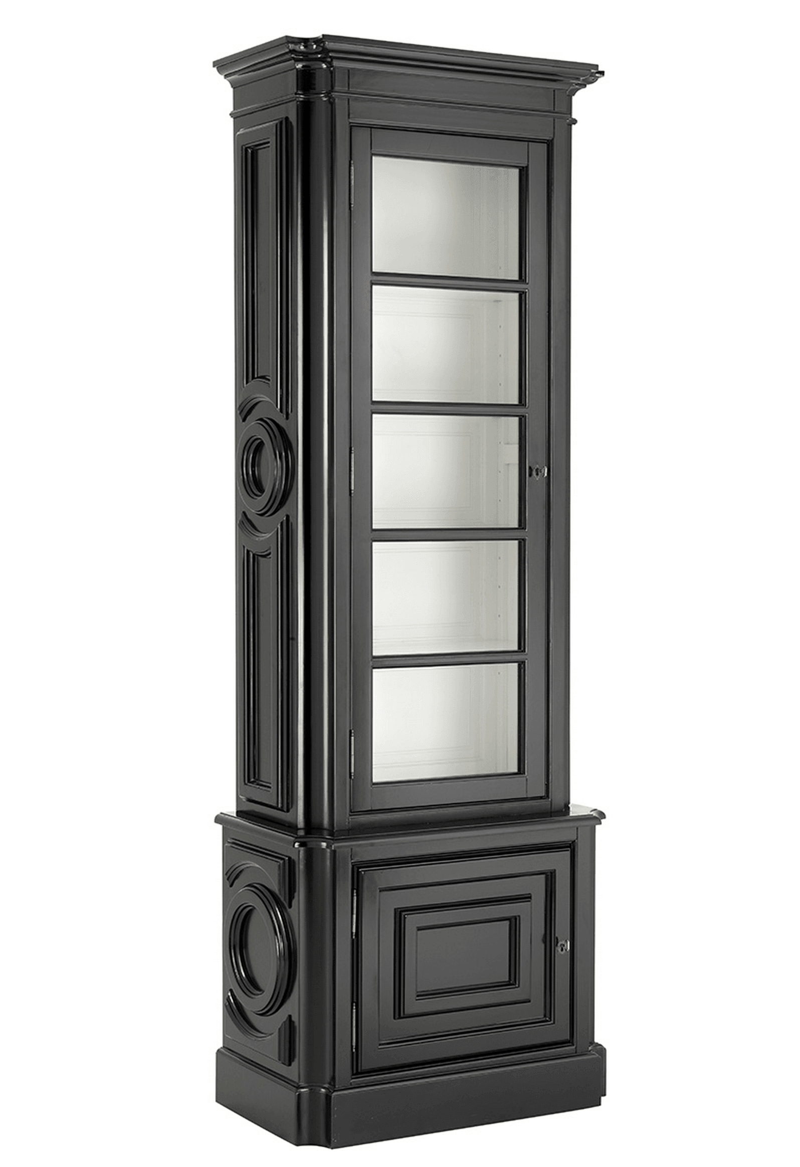 Elegancia Black Etagere Glass Right Side Cabinet - Avant Garde Furniture - Designer Furniture Store & Luxury Home Decor