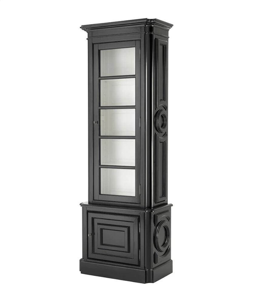 Elegancia Black Etagere Glass Right Side Cabinet - Avant Garde Furniture - Designer Furniture Store & Luxury Home Decor