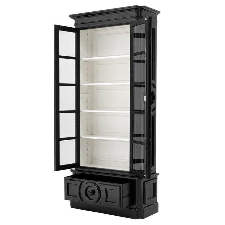 Elegancia White Etagere Glass Door Cabinet - Avant Garde Furniture - Designer Furniture Store & Luxury Home Decor