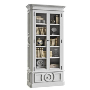 Elegancia White Etagere Glass Door Cabinet - Avant Garde Furniture - Designer Furniture Store & Luxury Home Decor