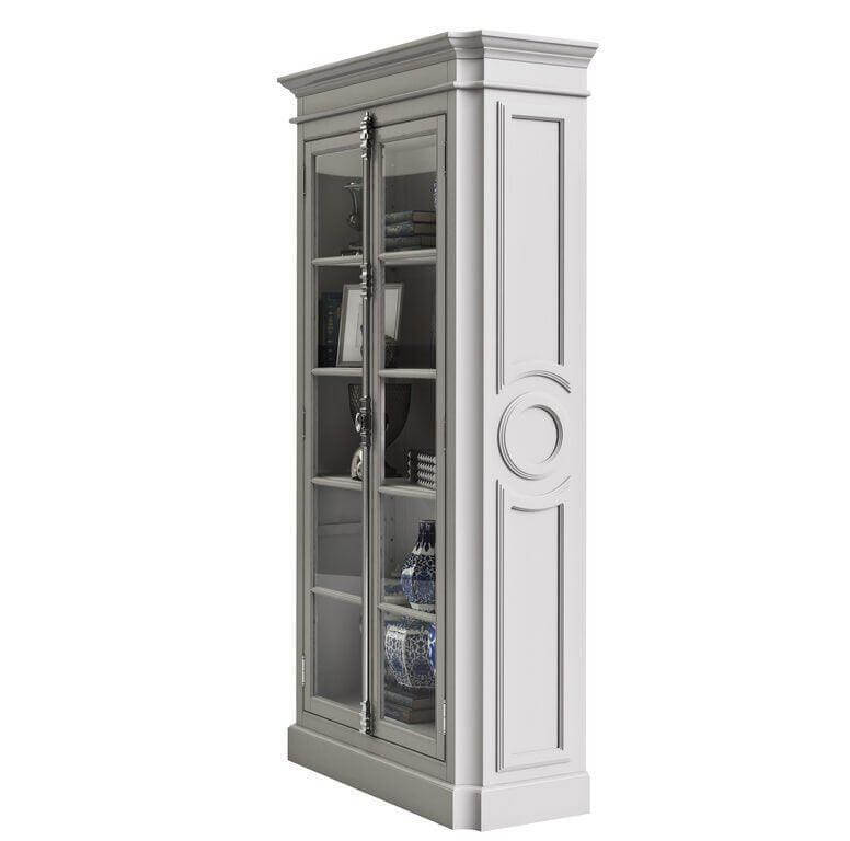 Elegancia White Etagere Glass Door Cabinet - Avant Garde Furniture - Designer Furniture Store & Luxury Home Decor