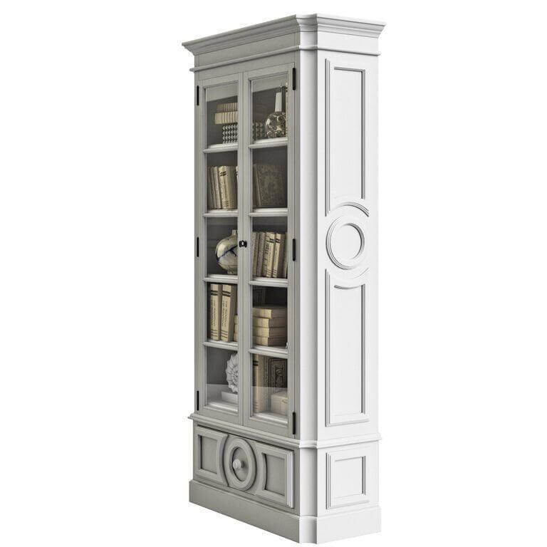 Elegancia White Etagere Glass Door Cabinet - Avant Garde Furniture - Designer Furniture Store & Luxury Home Decor