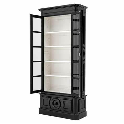 Elegancia White Etagere Glass Door Cabinet - Avant Garde Furniture - Designer Furniture Store & Luxury Home Decor