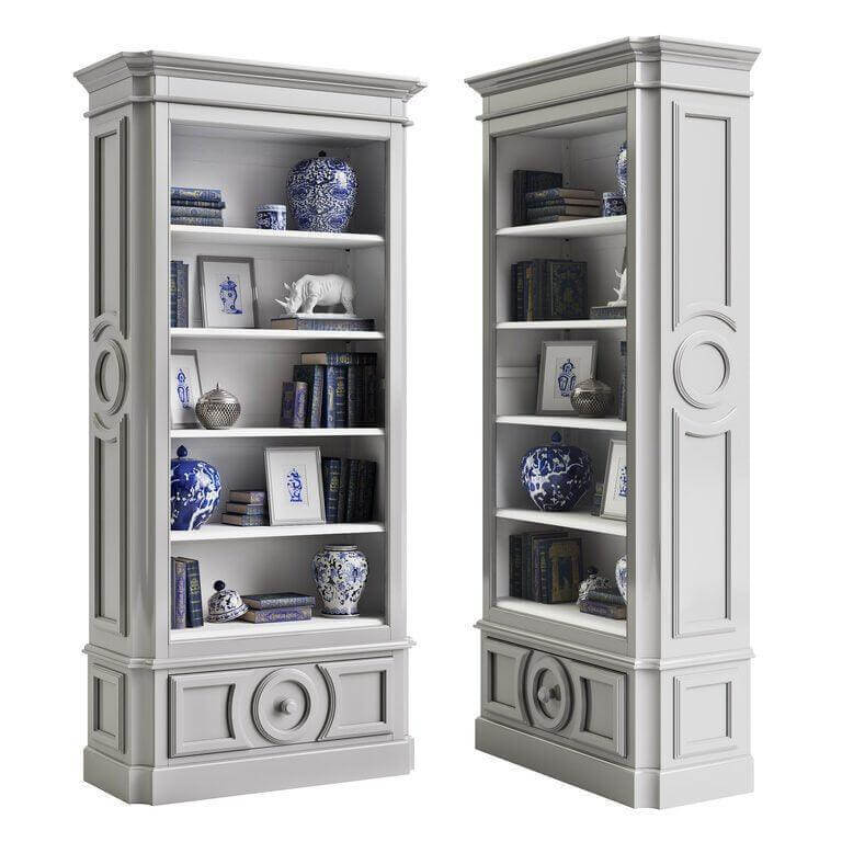 Elegancia White Etagere Shelf Cabinet - Avant Garde Furniture - Designer Furniture Store & Luxury Home Decor