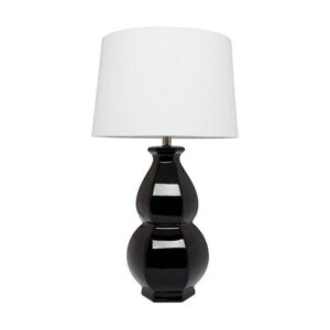 Elle Black Ceramic Lamp with White Shade - Avant Garde Furniture - Designer Furniture Store & Luxury Home Decor