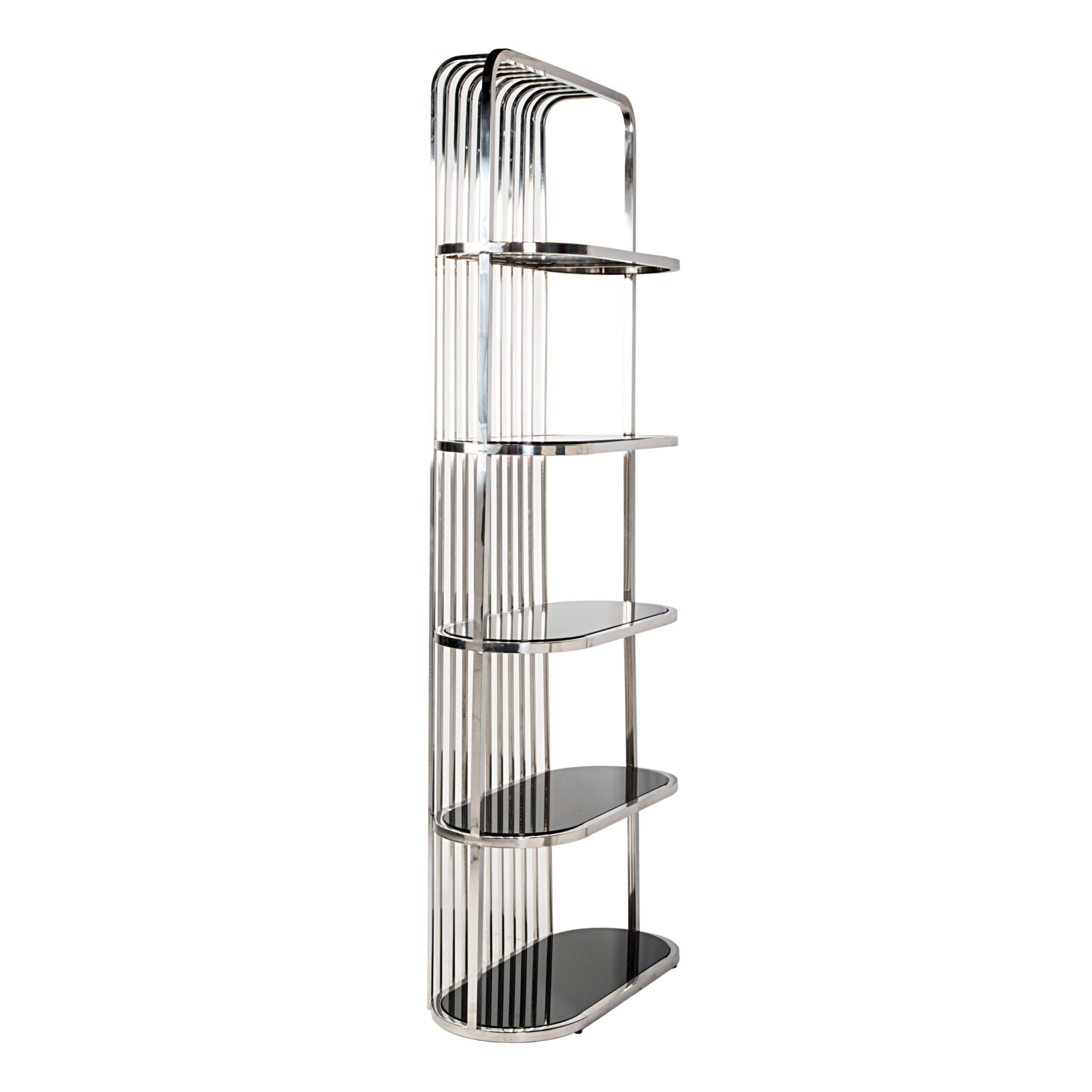 Elliot Gold Black Glass Etagere - Avant Garde Furniture - Designer Furniture Store & Luxury Home Decor