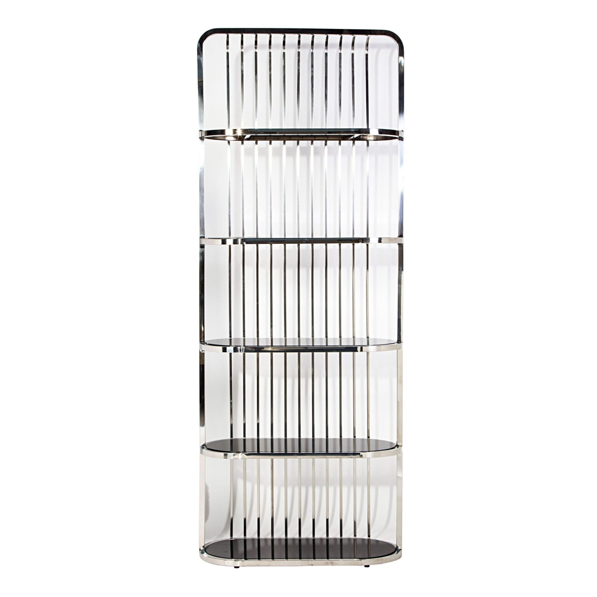 Elliot Gold Black Glass Etagere - Avant Garde Furniture - Designer Furniture Store & Luxury Home Decor