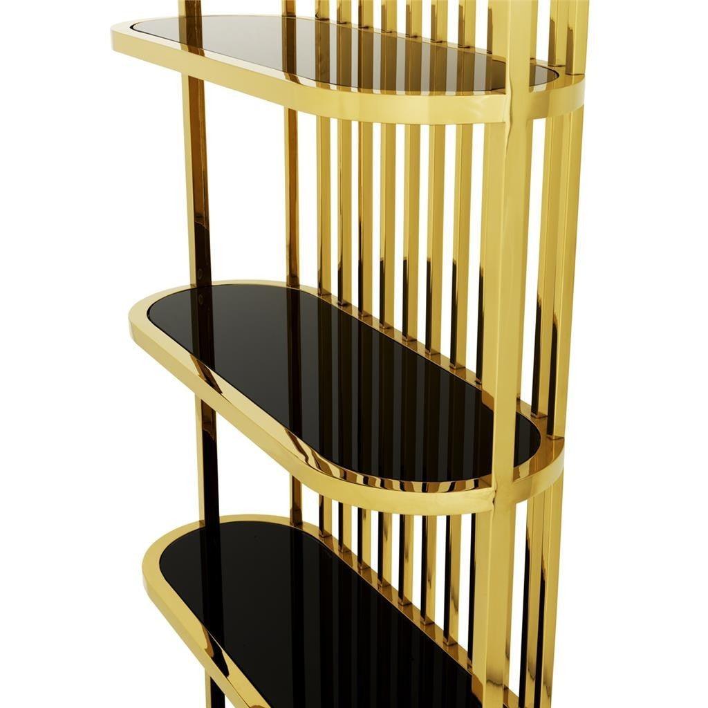 Elliot Gold Black Glass Etagere - Avant Garde Furniture - Designer Furniture Store & Luxury Home Decor