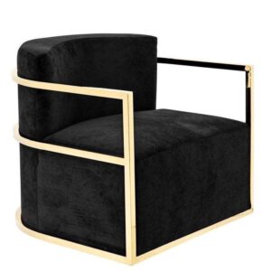Emilio Black Velvet Gold Armchair - Avant Garde Furniture - Designer Furniture Store & Luxury Home Decor