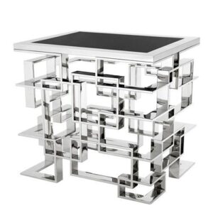 Emperor Black Marble Chrome Side Table 100cm - Avant Garde Furniture - Designer Furniture Store & Luxury Home Decor