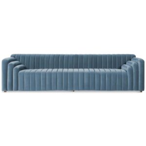 Empire Art Deco Blue Velvet Sofa 274cm - Avant Garde Furniture - Designer Furniture Store & Luxury Home Decor