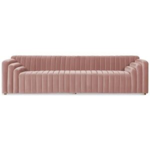 Empire Art Deco Blush Velvet Sofa 274cm - Avant Garde Furniture - Designer Furniture Store & Luxury Home Decor