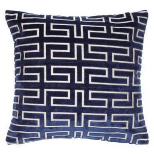 Empire Navy Embossed Velvet Cushion 50cm - Avant Garde Furniture - Designer Furniture Store & Luxury Home Decor