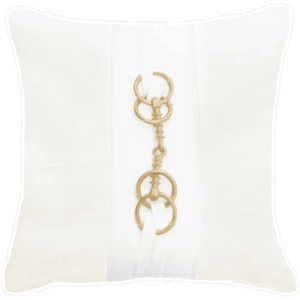 Equestrian White Linen Gold Cushion - Avant Garde Furniture - Designer Furniture Store & Luxury Home Decor