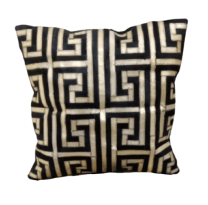 Eros Black Gold Cowhide Patchwork Cushion 55cm - Avant Garde Furniture - Designer Furniture Store & Luxury Home Decor