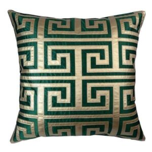Eros Green Velvet Gold Metallic Applique Cushion 50cm - Avant Garde Furniture - Designer Furniture Store & Luxury Home Decor