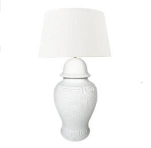 Eros White Zen Style Table Lamp with White Shade 80cm - Avant Garde Furniture - Designer Furniture Store & Luxury Home Decor