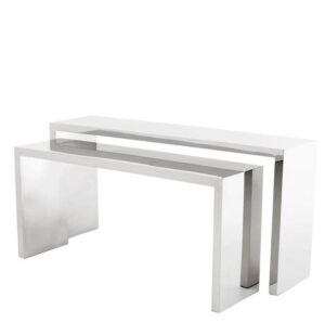 Esquire Chrome Console Table Set - Avant Garde Furniture - Designer Furniture Store & Luxury Home Decor