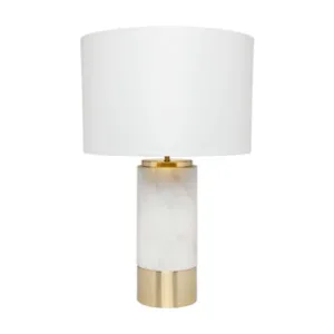 Paola White Gold Marble Table Lamp with White Shade - Avant Garde Furniture - Designer Furniture Store & Luxury Home Decor