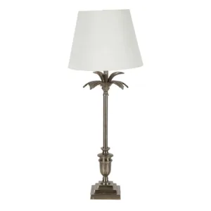 Palmas Antique Silver Table Lamp with White Shade - Avant Garde Furniture - Designer Furniture Store & Luxury Home Decor