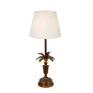 Palmas Antique Brass Table Lamp with White Shade - Avant Garde Furniture - Designer Furniture Store & Luxury Home Decor