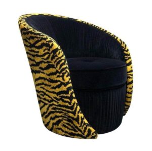 Tigre Black Velvet Accent Chair - Avant Garde Furniture - Designer Furniture Store & Luxury Home Decor