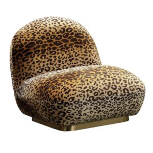 Fabrizzio Leopard Velvet Brushed Gold Sofa Chair - Avant Garde Furniture - Designer Furniture Store & Luxury Home Decor