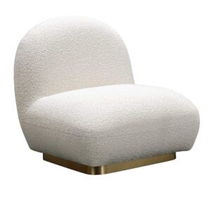 Fabrizzio White Boucle Brushed Gold Sofa Chair - Avant Garde Furniture - Designer Furniture Store & Luxury Home Decor