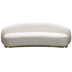 Fabrizzio White Bouclé Brushed Gold Sofa - Avant Garde Furniture - Designer Furniture Store & Luxury Home Decor