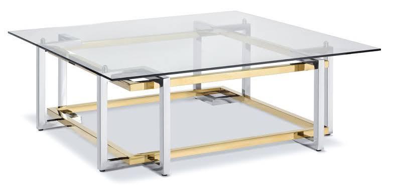 Firenze Gold Chrome Square Coffee Table - Avant Garde Furniture