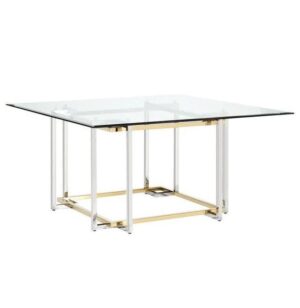 Firenze Gold Chrome Square Dining Table 150cm - Avant Garde Furniture - Designer Furniture Store & Luxury Home Decor