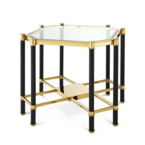 Florence Gold Black Glass Sidetable - Avant Garde Furniture - Designer Furniture Store & Luxury Home Decor